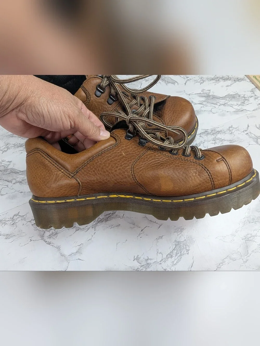 Vintage Dr. Martens Chunky Brown Leather Oxfords Lug Sole 90s Y2K